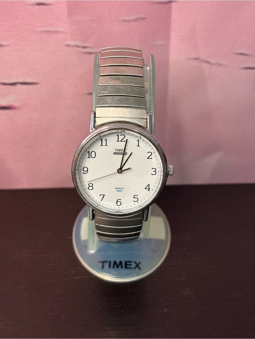 Vintage Timex Indiglo Quartz watch CR2016 stainless steel. Untested.